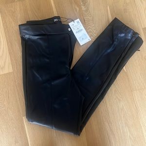 NWT - Zara leather pants - size L